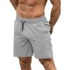 COOFANDY Men Swim Trunk with Compression Liner 2 in 1 Swimwear Bathing Suit Quick Dry Board Short(Light Grey)
