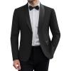 COOFANDY Men Tuxedo Jacket Slim Fit Blazer Suit Jacket Prom Dinner Party Wedding(Black)
