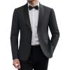 COOFANDY Men Tuxedo Jacket Slim Fit Blazer Suit Jacket Prom Dinner Party Wedding(Dark Grey)
