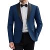COOFANDY Men Tuxedo Jacket Slim Fit Blazer Suit Jacket Prom Dinner Party Wedding(Navy Blue)