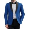 COOFANDY Men Tuxedo Jacket Slim Fit Blazer Suit Jacket Prom Dinner Party Wedding(Royal Blue)