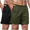 COOFANDY Men’s 2 Pack Gym Workout Shorts 5 Inch Mesh Athletic Shorts Quick Dry Running Shorts with Pockets(Black / Army Greey)