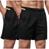 COOFANDY Men’s 2 Pack Gym Workout Shorts 5 Inch Mesh Athletic Shorts Quick Dry Running Shorts with Pockets(Black / Black)
