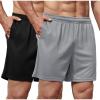 COOFANDY Men’s 2 Pack Gym Workout Shorts 5 Inch Mesh Athletic Shorts Quick Dry Running Shorts with Pockets(Black / Light Grey)