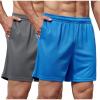 COOFANDY Men’s 2 Pack Gym Workout Shorts 5 Inch Mesh Athletic Shorts Quick Dry Running Shorts with Pockets(Deep Grey / Blue)