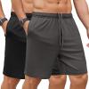 COOFANDY Mens 2 Pack Gym Workout Shorts 7 Inch Quick Dry Athletic Shorts Lightweight Running Shorts with Pockets(Black / Dark Grey)