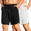 COOFANDY Mens 2 Pack Gym Workout Shorts 7 Inch Quick Dry Athletic Shorts Lightweight Running Shorts with Pockets(Black/White)