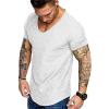 COOFANDY Mens 2 Pack Muscle V Neck T Shirt Fitted Gym Workout Short Sleeve Bodybuilding Tee(White)