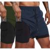 COOFANDY Men’s 2 Pack Running Shorts 2 in 1 Workout Shorts Quick Dry Gym Training Athletic Jogger with Phone Pockets(2-pack: Army Green+navy Blue)