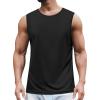 COOFANDY Mens 2 Pack Workout Tank Top UPF 50+ Quick Dry Sleeveless Swim Shirt Gym Muscle Athletic Summer Beach T Shirts(Black)