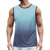 COOFANDY Mens 2 Pack Workout Tank Top UPF 50+ Quick Dry Sleeveless Swim Shirt Gym Muscle Athletic Summer Beach T Shirts(Blue Gradient)