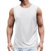 COOFANDY Mens 2 Pack Workout Tank Top UPF 50+ Quick Dry Sleeveless Swim Shirt Gym Muscle Athletic Summer Beach T Shirts(White)
