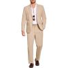 COOFANDY Men’s 2 Piece Linen Suits Set Regular Fit Casual Lightweight Blazer Jacket and Pants(Khaki)