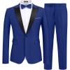COOFANDY Men’s 2 Piece Suit Slim Fit One Button Tuxedo Jacket Pants for Wedding Prom Business(Royal Blue)