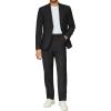 COOFANDY Men’s 2 Piece Suits Slim Fit Two Buttons Casual Blazer Jacket and Pants Set Tuxedo Suit for Wedding Prom Business(Black)
