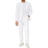 COOFANDY Men’s 2 Piece Suits Slim Fit Two Buttons Casual Blazer Jacket and Pants Set Tuxedo Suit for Wedding Prom Business(White)