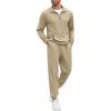 COOFANDY Men’s 2 Piece Track Suit Set Jogging Sweatsuit Workout Quarter Zip Suit(Coffee)