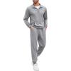 COOFANDY Men’s 2 Piece Track Suit Set Jogging Sweatsuit Workout Quarter Zip Suit(Heather Grey)