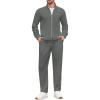 COOFANDY Mens 2 Piece Tracksuit Casual Sweatsuits Full Zip Track Suits Jogging Athletic Suit Sets(Dark Grey)