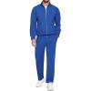 COOFANDY Mens 2 Piece Tracksuit Casual Sweatsuits Full Zip Track Suits Jogging Athletic Suit Sets(Sapphire Blue)