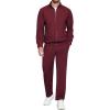 COOFANDY Mens 2 Piece Tracksuit Casual Sweatsuits Full Zip Track Suits Jogging Athletic Suit Sets(Wine Red)