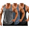 COOFANDY Men’s 3 Pack Gym Tank Tops Y-Back Workout Muscle Tee Sleeveless Fitness Bodybuilding T Shirts(3 Pack-black/Blue/Grey)