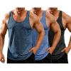 COOFANDY Men’s 3 Pack Gym Tank Tops Y-Back Workout Muscle Tee Sleeveless Fitness Bodybuilding T Shirts(3 Pack-black/Navy Blue/Royal Blue)