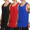 COOFANDY Men’s 3 Pack Quick Dry Workout Tank Top Gym Muscle Tee Fitness Bodybuilding Sleeveless T Shirt(Black/Red/Royal Blue)