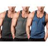 COOFANDY Men’s 3 Pack Tank Tops Cotton Performance Sleeveless Casual Classic T Shirts(01-black/Blue/Dark Grey)