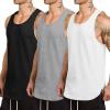 COOFANDY Men’s 3 Pack Tank Tops Cotton Performance Sleeveless Casual Classic T Shirts(03-black/ Gray/ White)