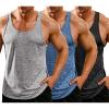 COOFANDY Men’s 3 Pack Tank Tops Cotton Performance Sleeveless Casual Classic T Shirts(3 Pack-black/Light Grey/Navy Blue)