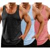 COOFANDY Men’s 3 Pack Tank Tops Cotton Performance Sleeveless Casual Classic T Shirts(3 Pack-light Red/Blue/Black)