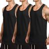 COOFANDY Men’s 3 Pack Tank Tops Cotton Performance Sleeveless Casual Classic T Shirts(Black/Black/Black)