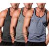 COOFANDY Men’s 3 Pack Tank Tops Cotton Performance Sleeveless Casual Classic T Shirts(Black/Blue/Grey)