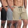 COOFANDY Men’s 3 Pack Workout Gym Shorts Mesh Athletic Shorts Lightweight Bodybuilding Training Short Pants with Pockets(Black / Gray / Khaki)