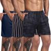 COOFANDY Men’s 3 Pack Workout Gym Shorts Mesh Athletic Shorts Lightweight Bodybuilding Training Short Pants with Pockets(Black Stripe / Navy Blue / Black)
