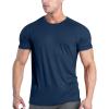 COOFANDY Men’s 3 Pack Workout T Shirts Short Sleeve Gym Bodybuilding Muscle Shirt Base Layer Fitness Tee Tops(Navy Blue)