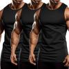 COOFANDY Men’s 3 Pack Workout Tank Tops Sleeveless Gym Shirts Bodybuilding Fitness Muscle Tee Shirts(Black*3)