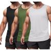 COOFANDY Men’s 3 Pack Workout Tank Tops Sleeveless Gym Shirts Bodybuilding Fitness Muscle Tee Shirts(Black/Army Green/Grey)