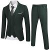 COOFANDY Men’s 3 Piece Wedding Suit Set One Button Slim Fit Jacket Blazer Vest Pants Set Groom Prom Tuxedo Suits(Dark Green)
