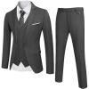 COOFANDY Men’s 3 Piece Wedding Suit Set One Button Slim Fit Jacket Blazer Vest Pants Set Groom Prom Tuxedo Suits(Dark Grey)