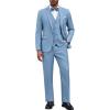 COOFANDY Men’s 3 Pieces Suit Classic One Button Single Breasted Slim Fit Blazer Jacket Vest Pants Set Wedding Busines(Light Blue)