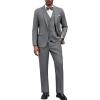 COOFANDY Men’s 3 Pieces Suit Classic One Button Single Breasted Slim Fit Blazer Jacket Vest Pants Set Wedding Busines(Light Heather Grey)