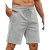 COOFANDY Mens Athletic Shorts Loose-fit Training Shorts Relaxed Fit Gym Shorts(1 Light Grey)