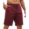 COOFANDY Mens Athletic Shorts Loose-fit Training Shorts Relaxed Fit Gym Shorts(1 Wine Red)