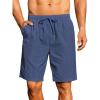 COOFANDY Men’s Beach Shorts 9″ Elastic Waist Drawstring Shorts Lightweight Regular Fit Casual Summer Shorts(Navy)
