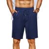 COOFANDY Men’s Beach Shorts 9″ Elastic Waist Drawstring Shorts Lightweight Regular Fit Casual Summer Shorts(Navy Blue)
