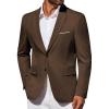 COOFANDY Men’s Blazer Business Suit Jacket Slim Fit Two Button Casual Sport Coats(Brown)