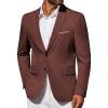 COOFANDY Men’s Blazer Business Suit Jacket Slim Fit Two Button Casual Sport Coats(Dark Red)