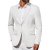 COOFANDY Men’s Blazer Business Suit Jacket Slim Fit Two Button Casual Sport Coats(White)